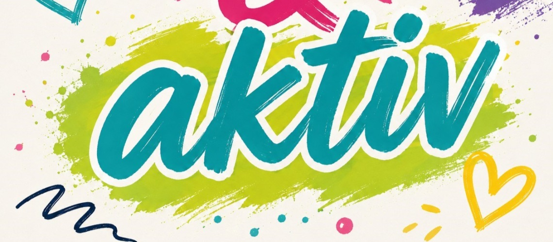 Fargerikplakat med teksten aktiv