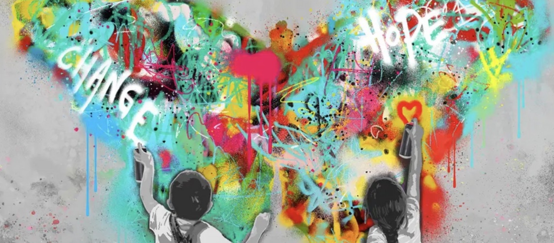 Små barn som tagger positive ord